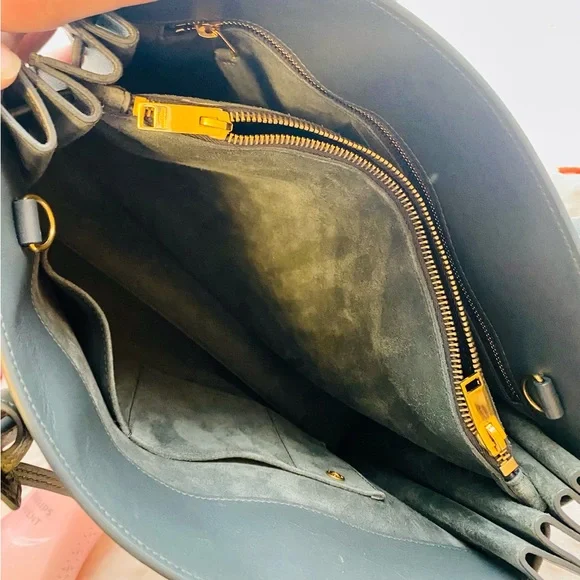 EUC YSL Saint Laurent Sac de Jour Blue/Gray Leather Bag - Picture 14 of 17